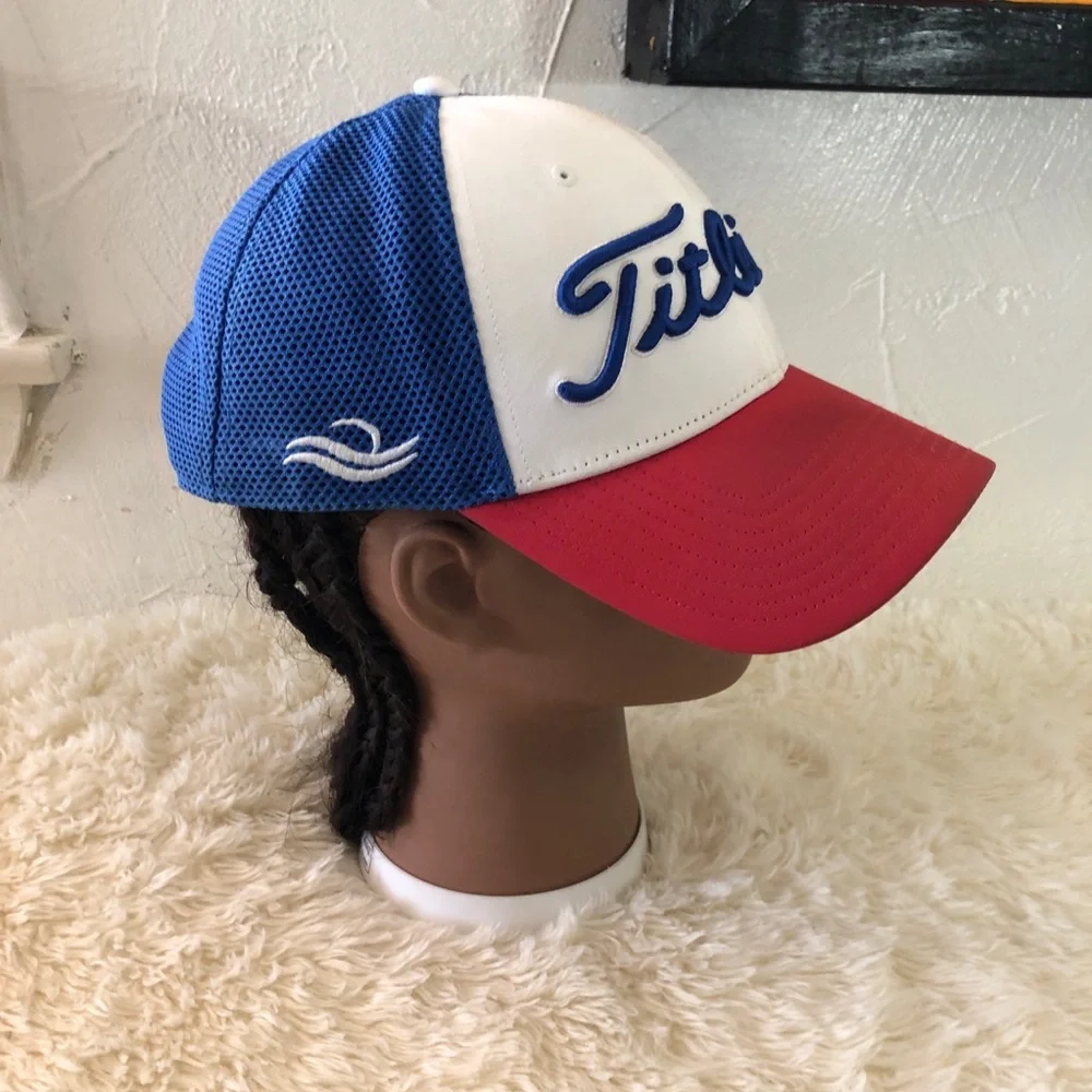 Titleist Tour Performance Mesh Golf Hat Red, White, and Blue Cap